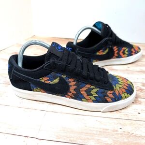 Nike Blazer Low N7 Black Orange Yellow Blue Aztec Design Men's Size 6.5